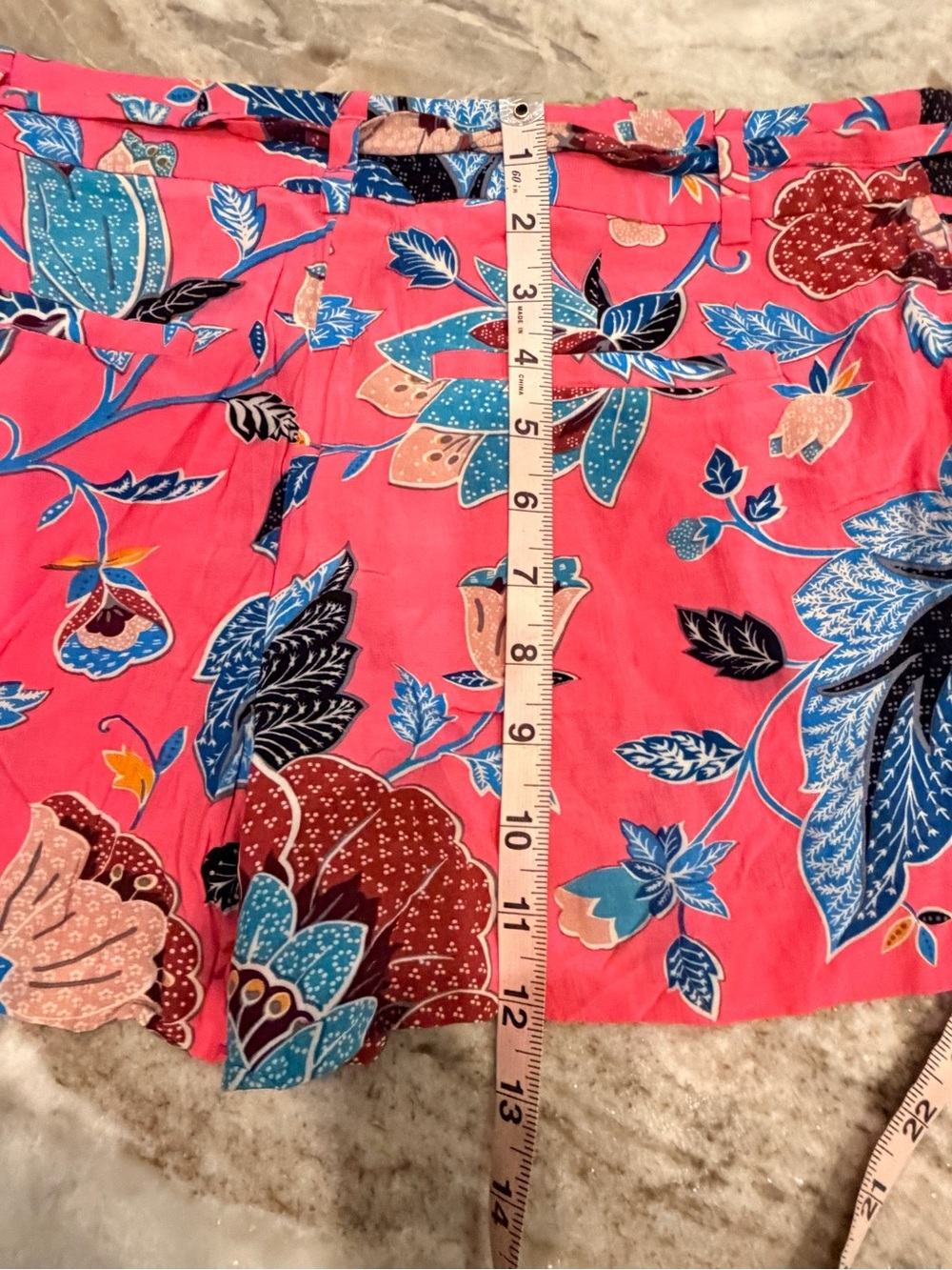 LOFT Pink Floral Butterfly Tie Waist Shorts Size 6 Tropical Resort Rayon - Picture 8 of 8